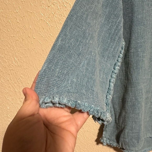 Tempo Paris 100% Linen 3/4 Sleeve Boho Top Size Large Made in Italy Size Medium - Picture 7 of 7